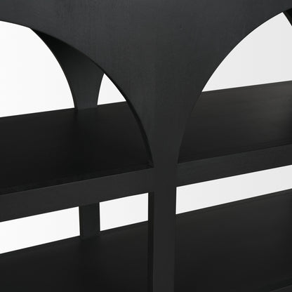 Bela 54 Inch Matte Black Solid Wood Arched Console Table