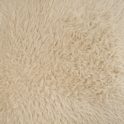 Huntley Cream Faux Fur Fabric Swivel Accent Chair