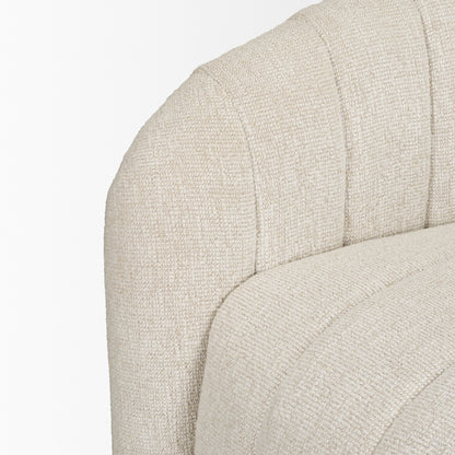 Fonda Cream Fabric w/ Natural Jute Swivel Accent Chair