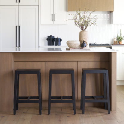 Colony Black‑Brown Solid Wood Counter Stool