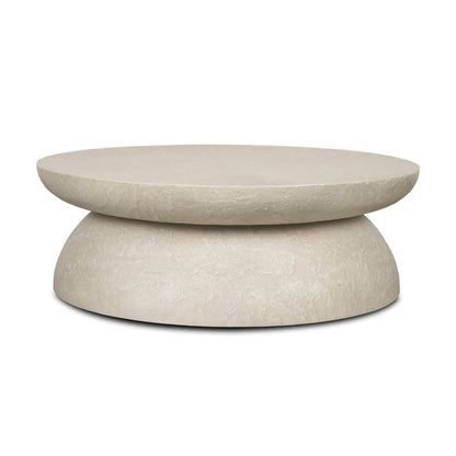 Mesa 48 Inch Round Stone Finish Coffee Table