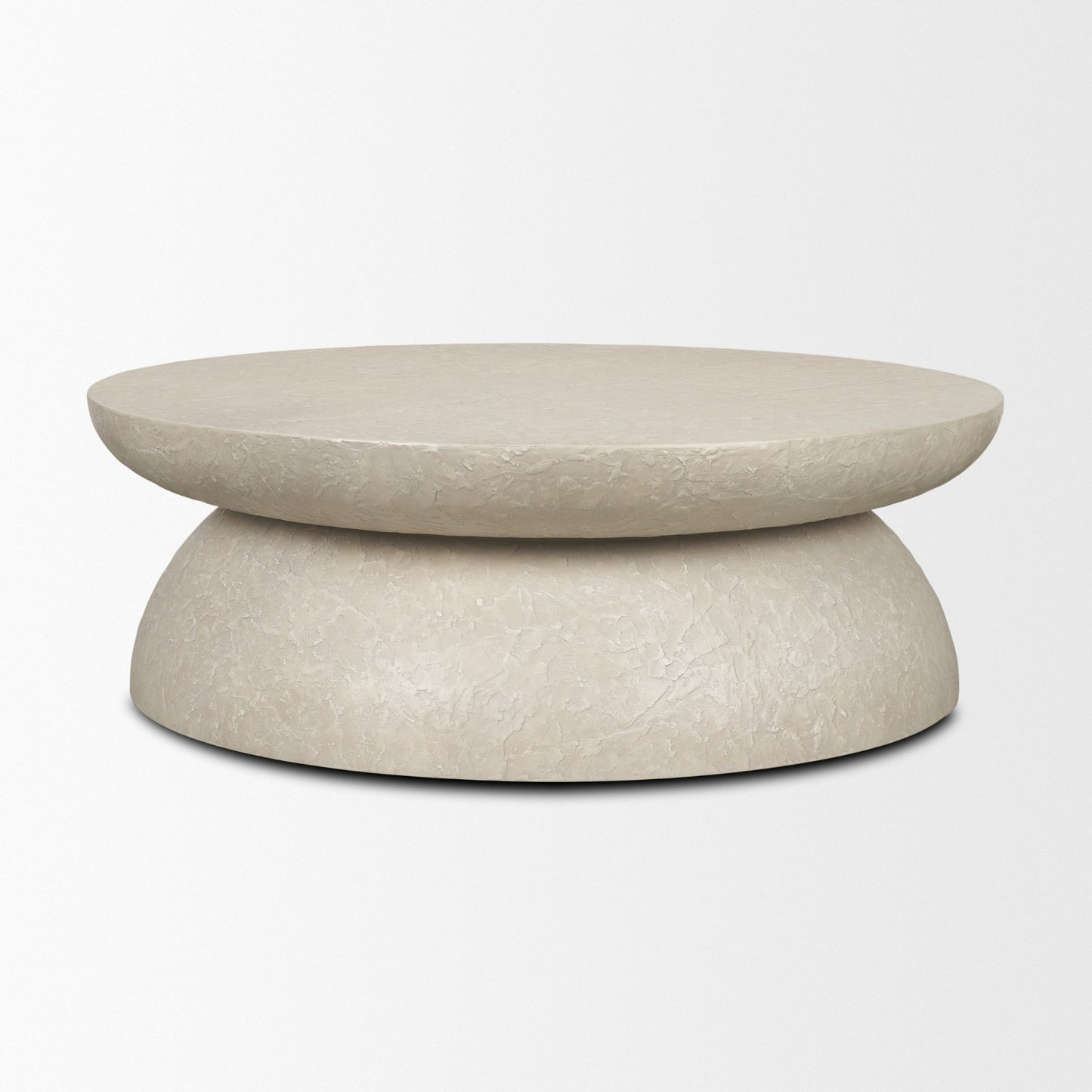Mesa 48 Inch Round Stone Finish Coffee Table