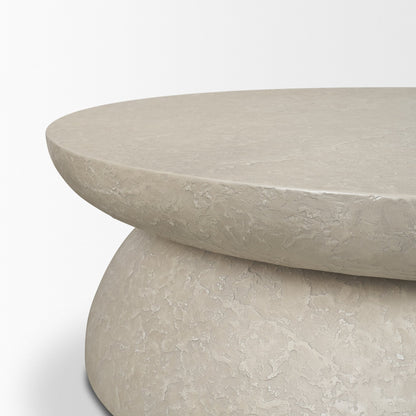 Mesa 48 Inch Round Stone Finish Coffee Table