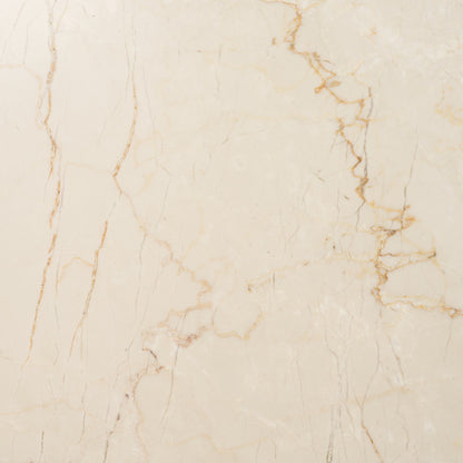 Marbrello Botticino Marble Top Light Brown Fluted Wood Console