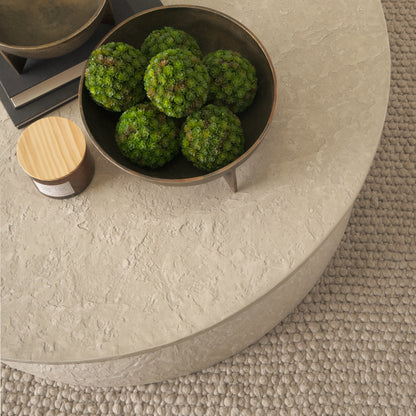 Mesa 48 Inch Round Stone Finish Coffee Table