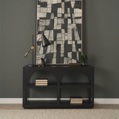 Bela 54 Inch Matte Black Solid Wood Arched Console Table