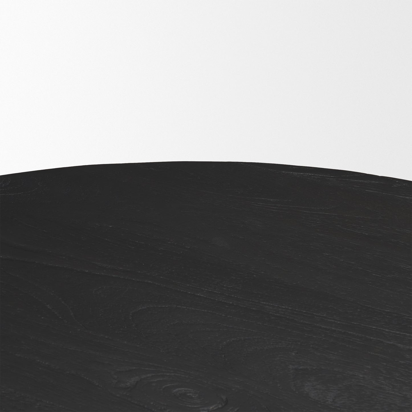 Atlas Black Wood Round Dining Table with Stacked Pedestal