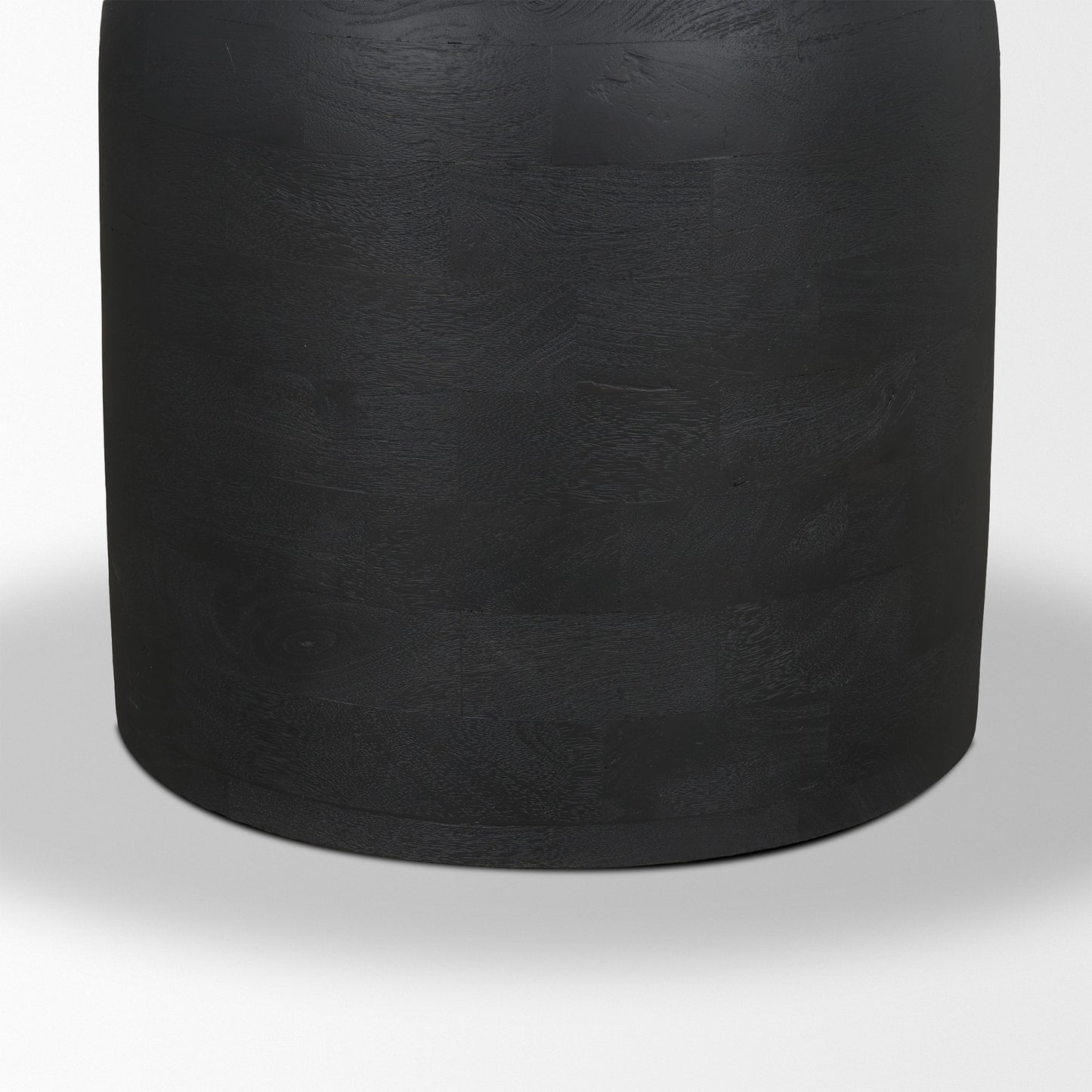 Atlas Black Wood Round Dining Table with Stacked Pedestal