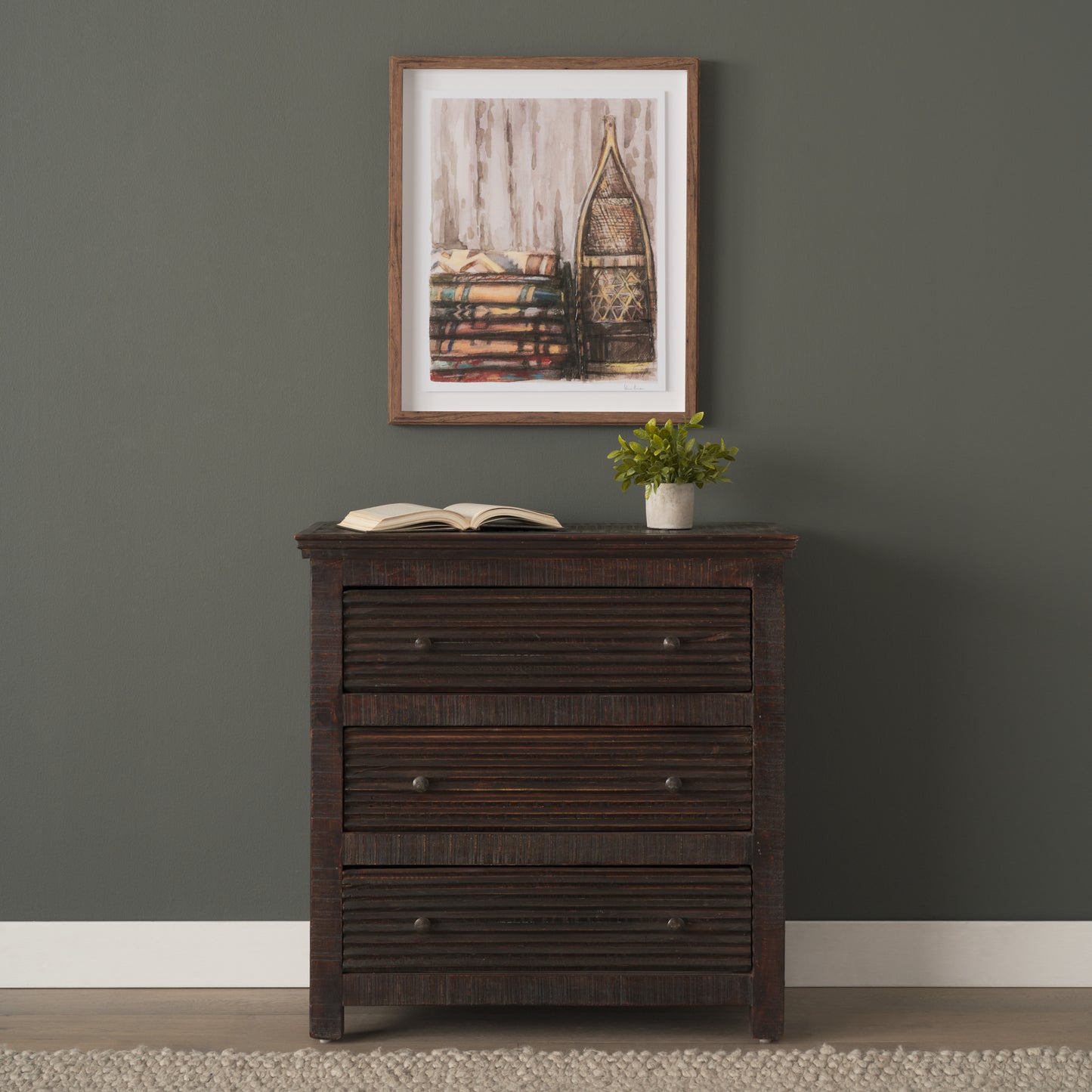 Rhett Reclaimed Wood 3 Drawer Cabinet