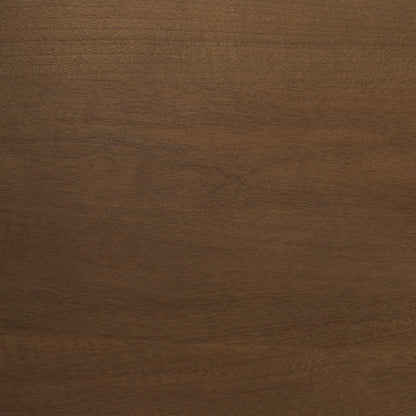 Trellyn Dark Brown Solid Wood Dining Table with Carved Woven Base