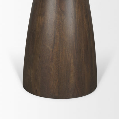 Allyson 42 Inch Round Cappuccino Marble Pedestal Dining Table