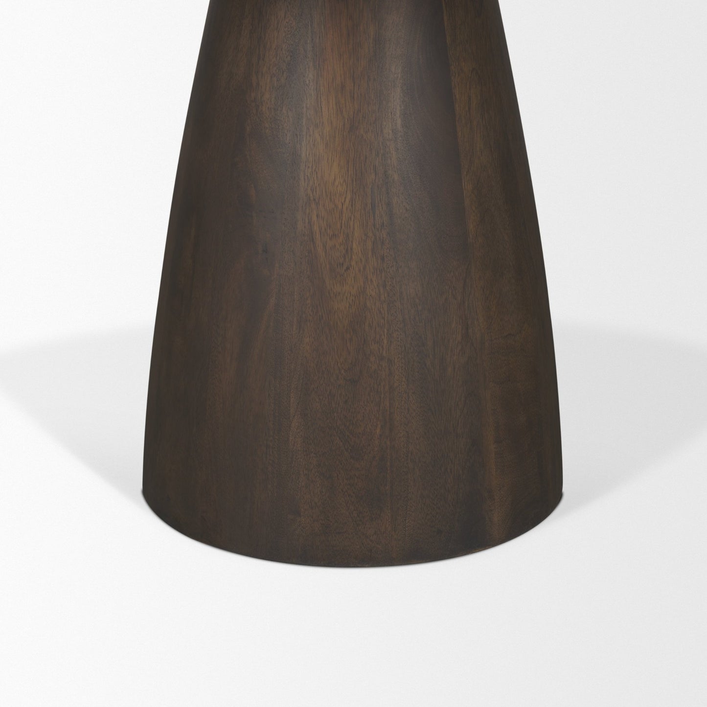 Allyson 54 Inch Round Dark Brown Pedestal Dining Table with Cappuccino Marble Top
