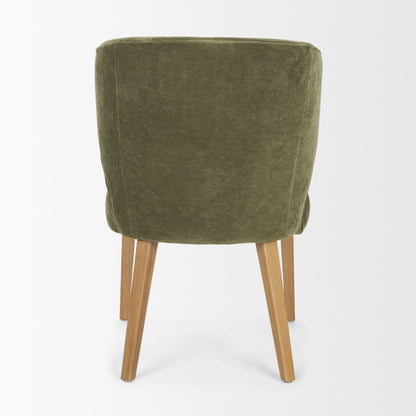 Niles Moss Olive Fabric Wingback Dining Chair