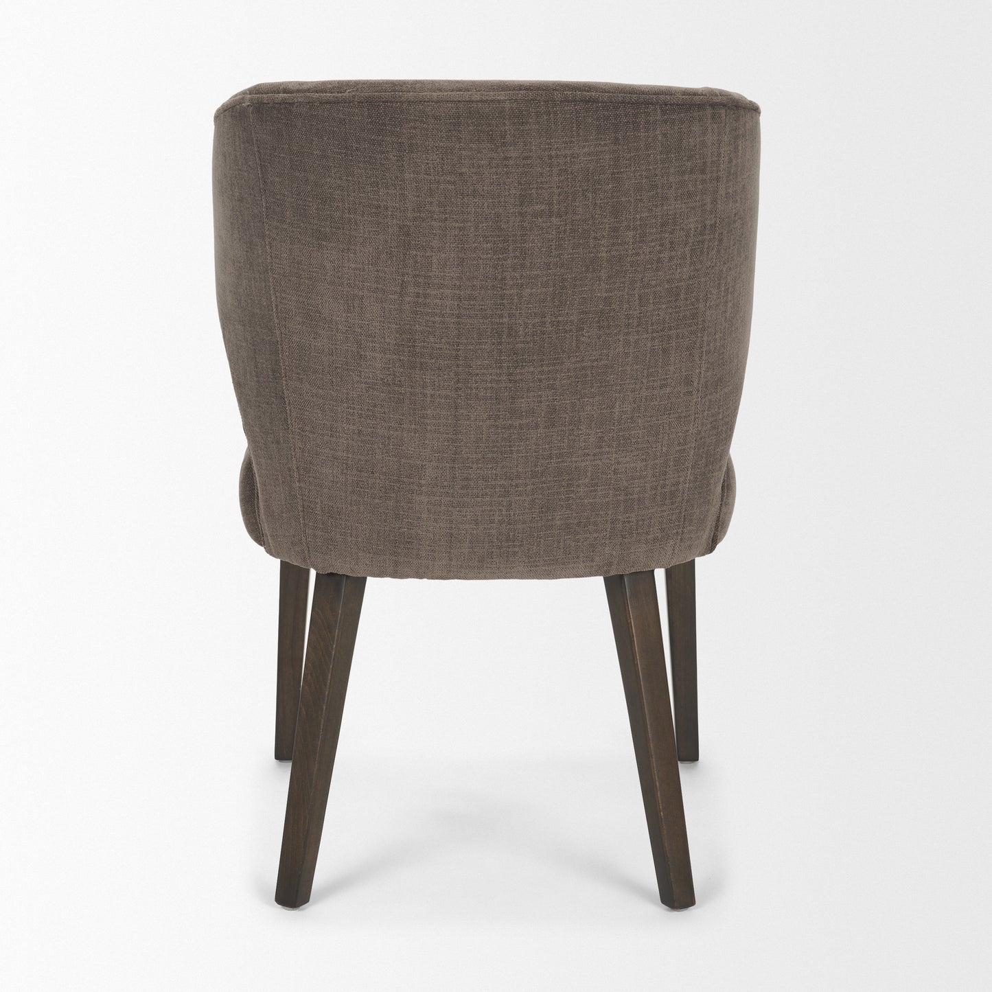 Niles Brown Upholstered Dining Chair with Dark Wood Legs