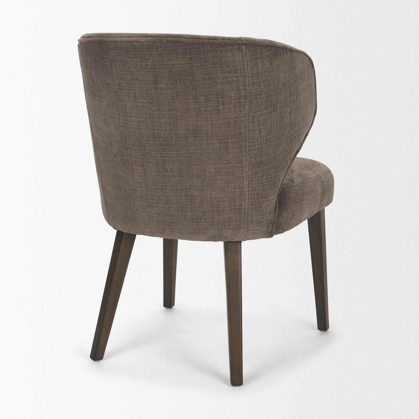 Niles Brown Upholstered Dining Chair with Dark Wood Legs