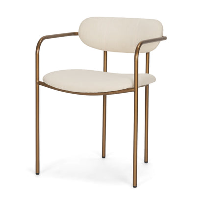 Parker Cream Upholstered Dining Chair with Gold Frame Set of 2