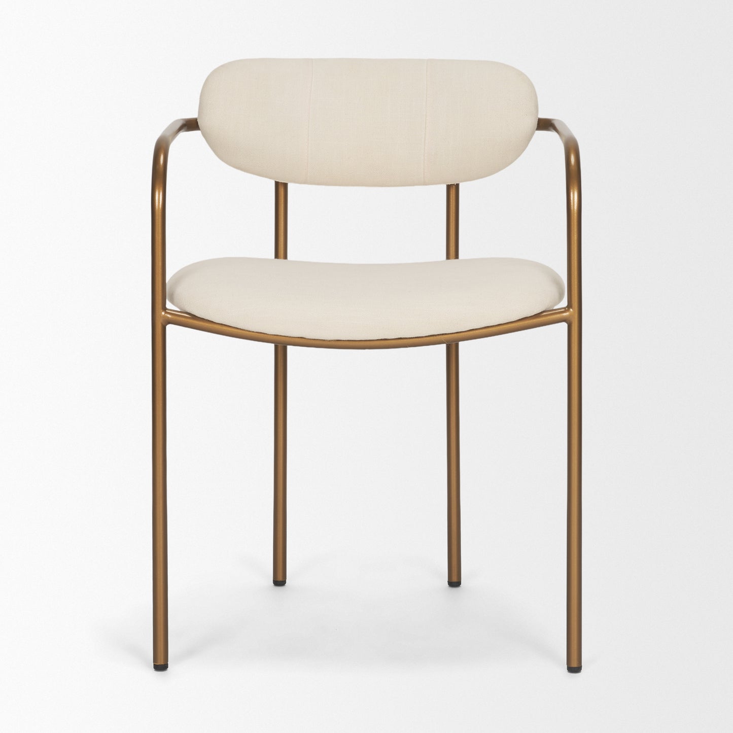 Parker Cream Upholstered Dining Chair with Gold Frame Set of 2
