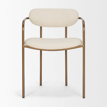 Parker Cream Upholstered Dining Chair with Gold Frame Set of 2