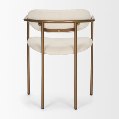 Parker Cream Upholstered Dining Chair with Gold Frame Set of 2