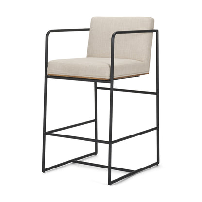 Stamford Wood Back Metal Frame Counter Stool