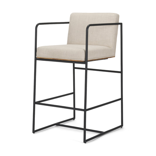 Stamford Wood Back Metal Frame Counter Stool