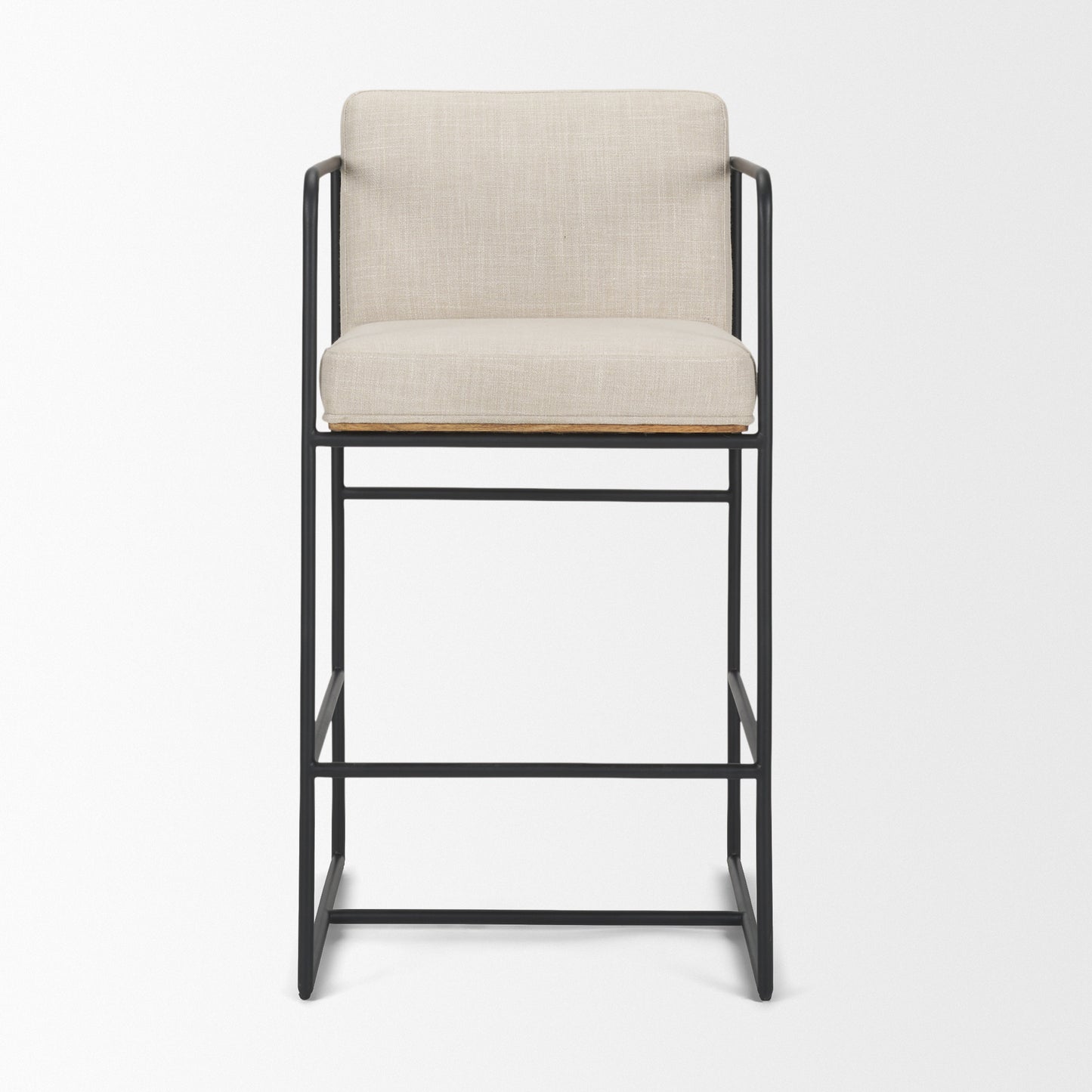Stamford Wood Back Metal Frame Counter Stool