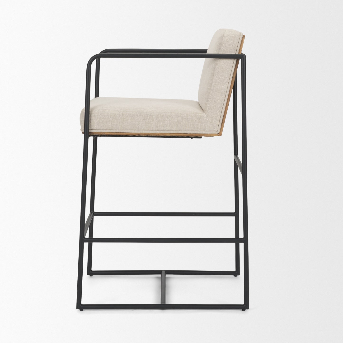 Stamford Wood Back Metal Frame Counter Stool