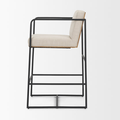 Stamford Wood Back Metal Frame Counter Stool