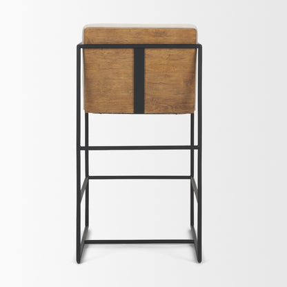 Stamford Wood Back Metal Frame Counter Stool