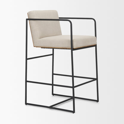 Stamford Wood Back Metal Frame Counter Stool