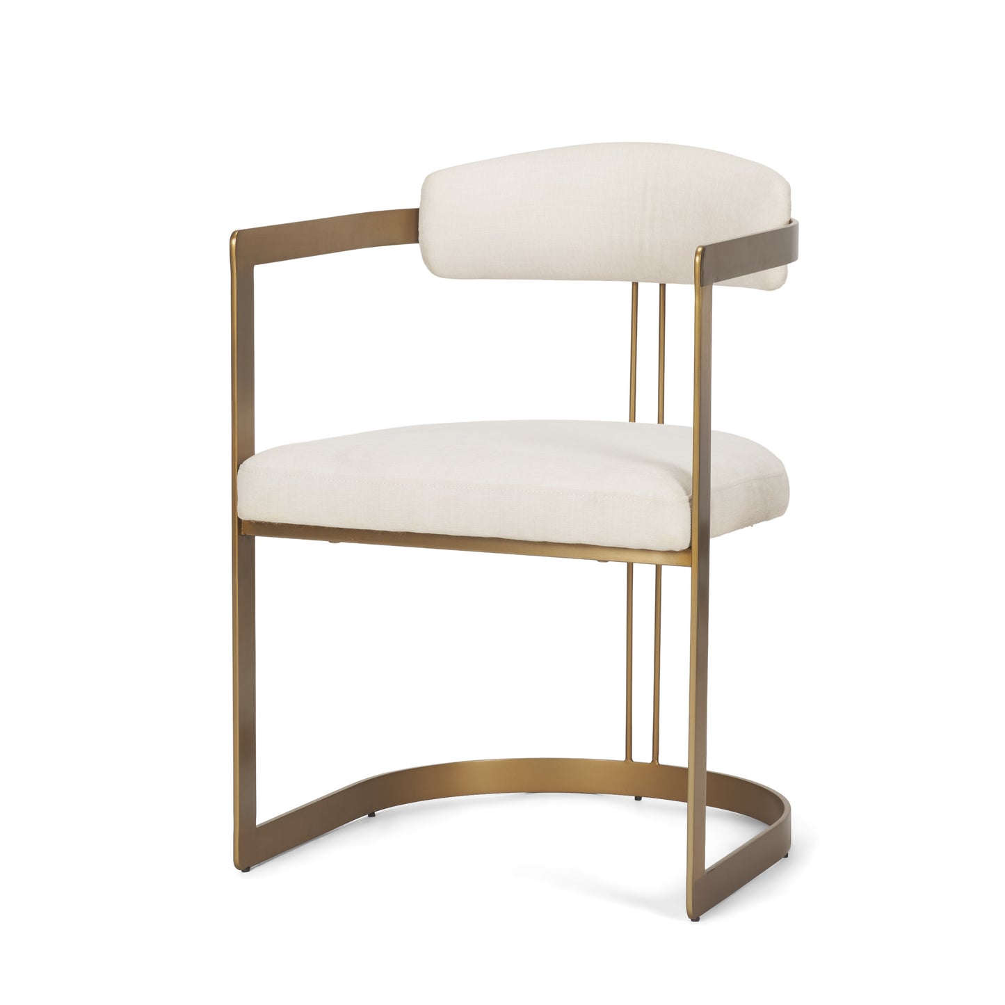 Hollyfield Cream Fabric and Gold Iron Dining Chair