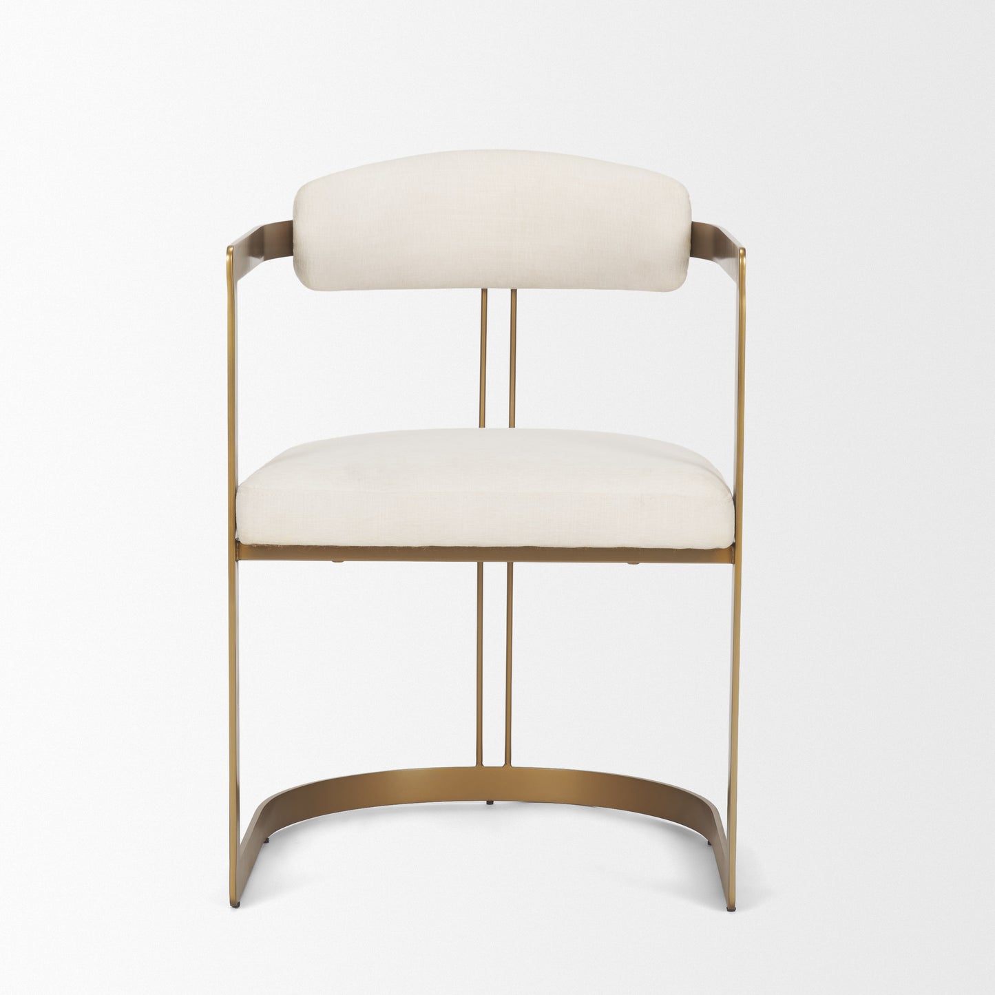 Hollyfield Cream Fabric and Gold Iron Dining Chair