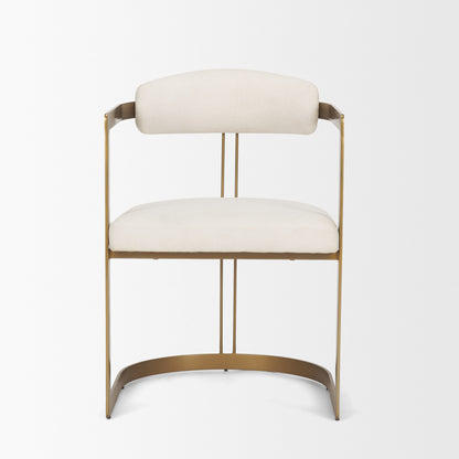 Hollyfield Cream Fabric and Gold Iron Dining Chair