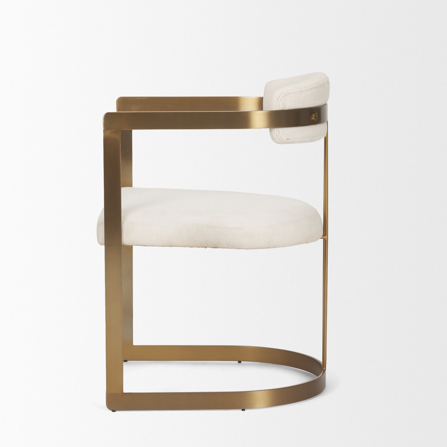 Hollyfield Cream Fabric and Gold Iron Dining Chair