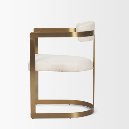 Hollyfield Cream Fabric and Gold Iron Dining Chair