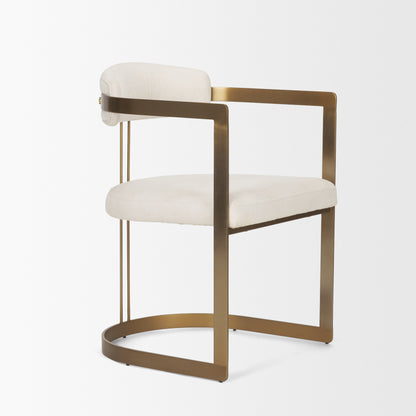 Hollyfield Cream Fabric and Gold Iron Dining Chair