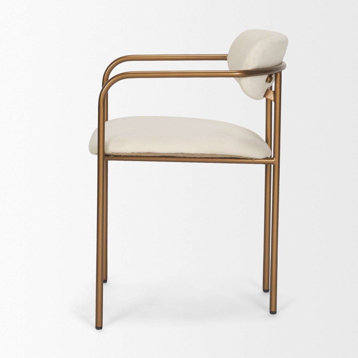 Parker Cream Upholstered Dining Chair with Gold Frame Set of 2