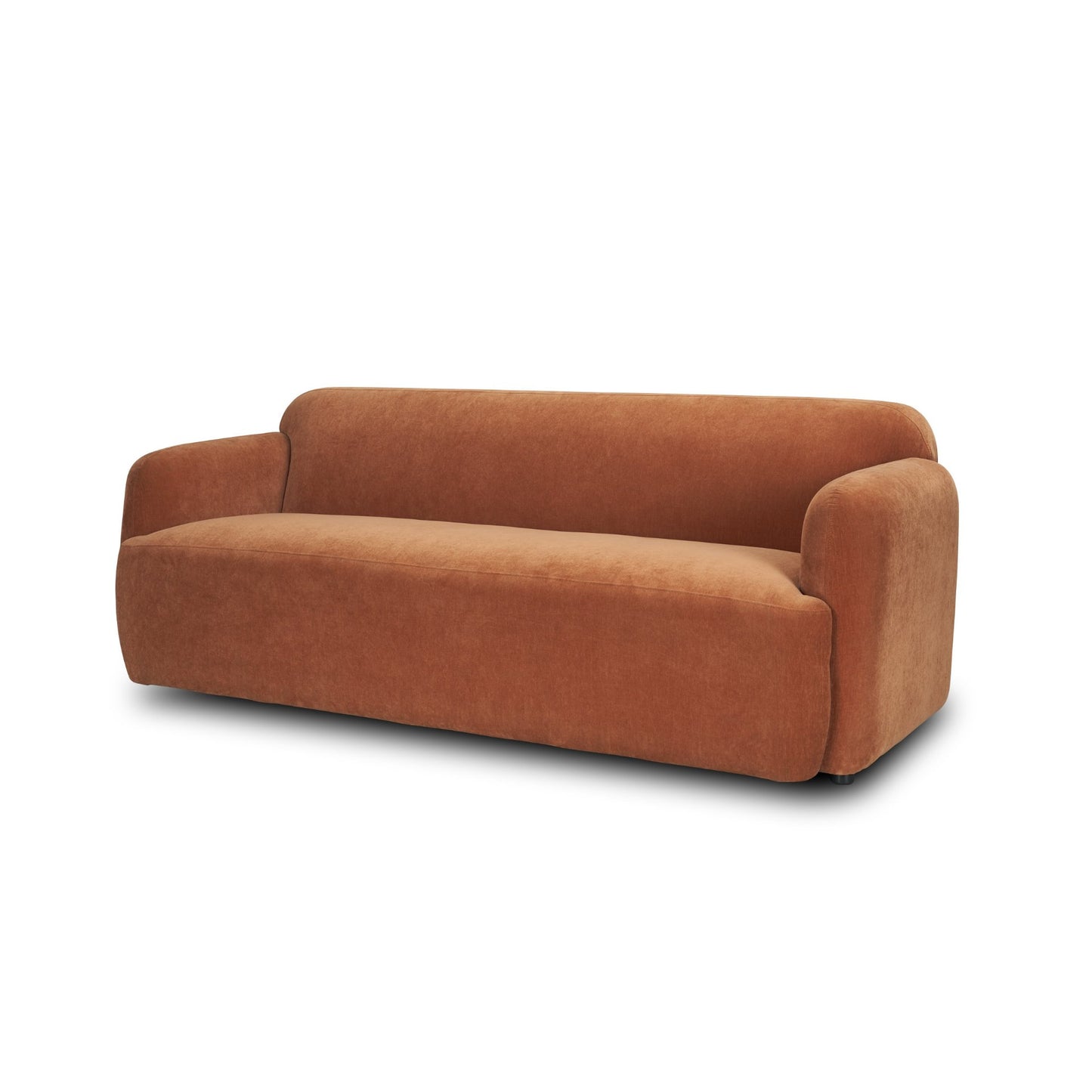 Saga Textured Brown Plush Fabric 3 Seater Sofa