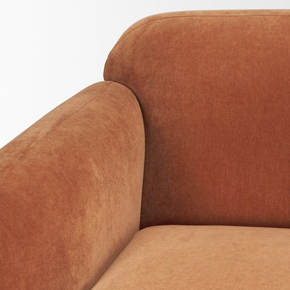 Saga Textured Brown Plush Fabric 3 Seater Sofa