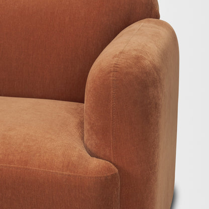 Saga Textured Brown Plush Fabric 3 Seater Sofa