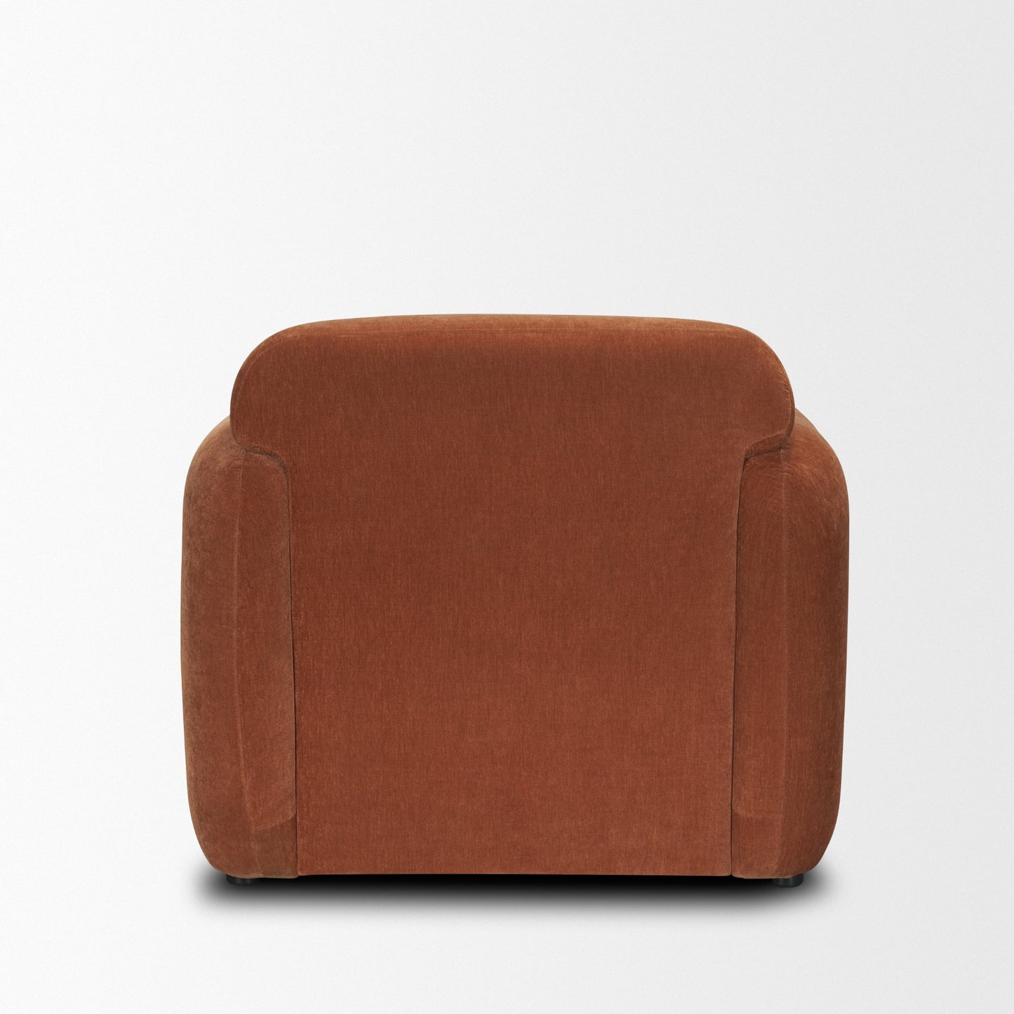 Saga Textured Brown Plush Fabric Upholstered Chair