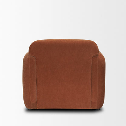 Saga Textured Brown Plush Fabric Upholstered Chair
