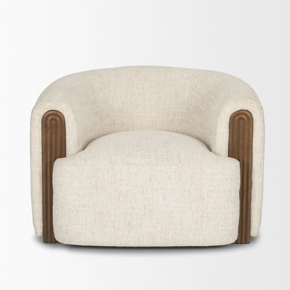 Kornelia Soft Oatmeal Fabric Barrel Accent Chair