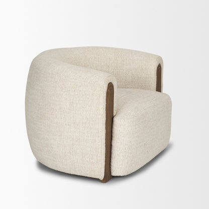 Kornelia Soft Oatmeal Fabric Barrel Accent Chair