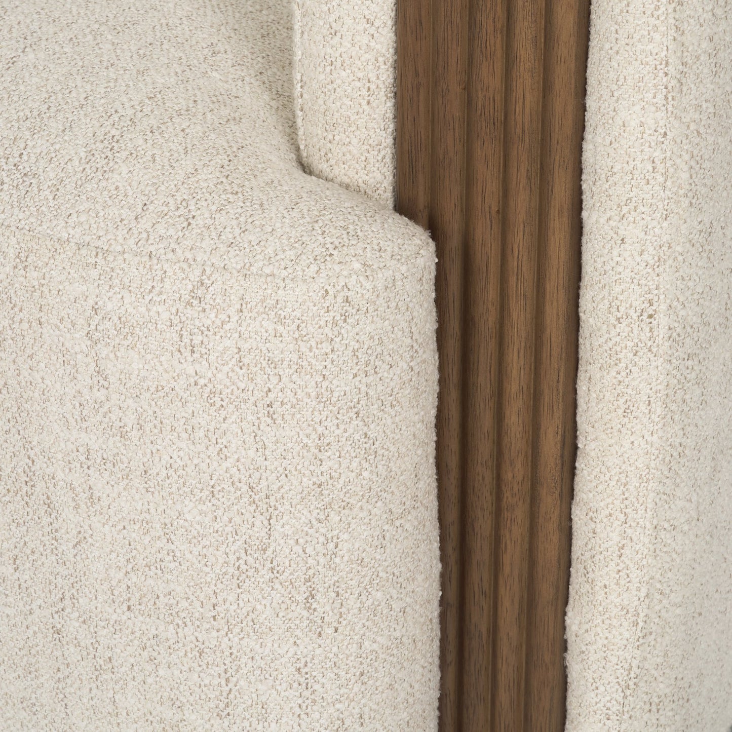 Kornelia Soft Oatmeal Fabric Barrel Accent Chair