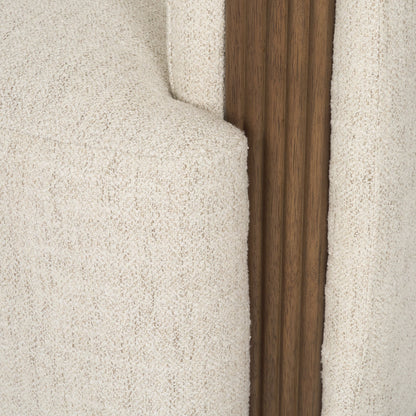 Kornelia Soft Oatmeal Fabric Barrel Accent Chair