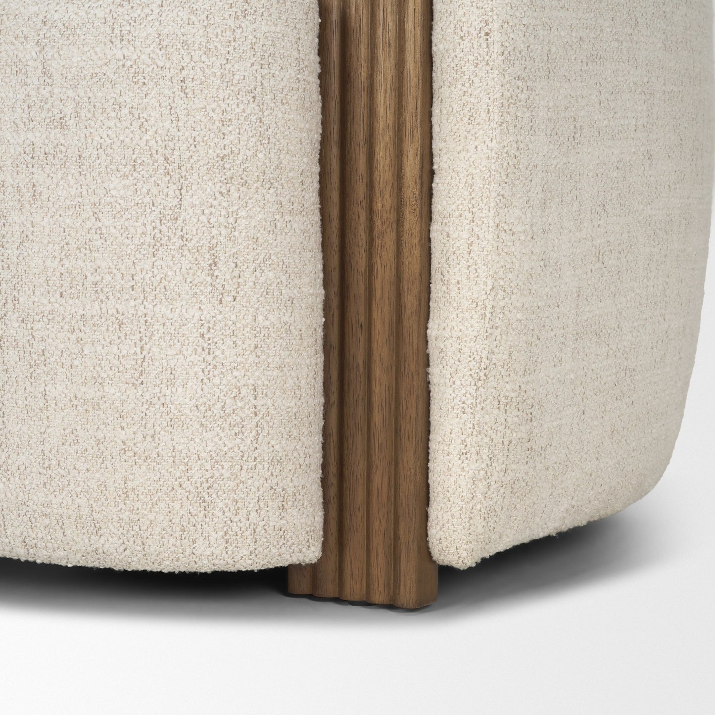 Kornelia Soft Oatmeal Fabric Barrel Accent Chair