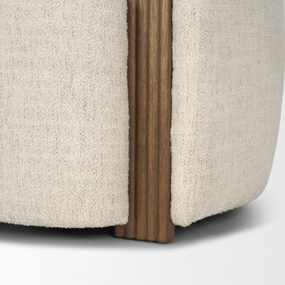 Kornelia Soft Oatmeal Fabric Barrel Accent Chair