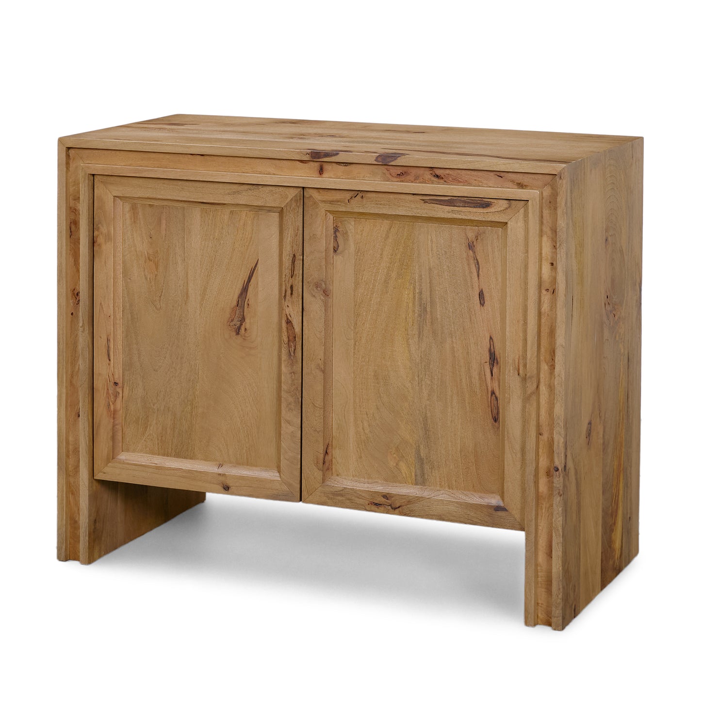 Notts Warm Brown Wood 2‑Door Storage Cabinet