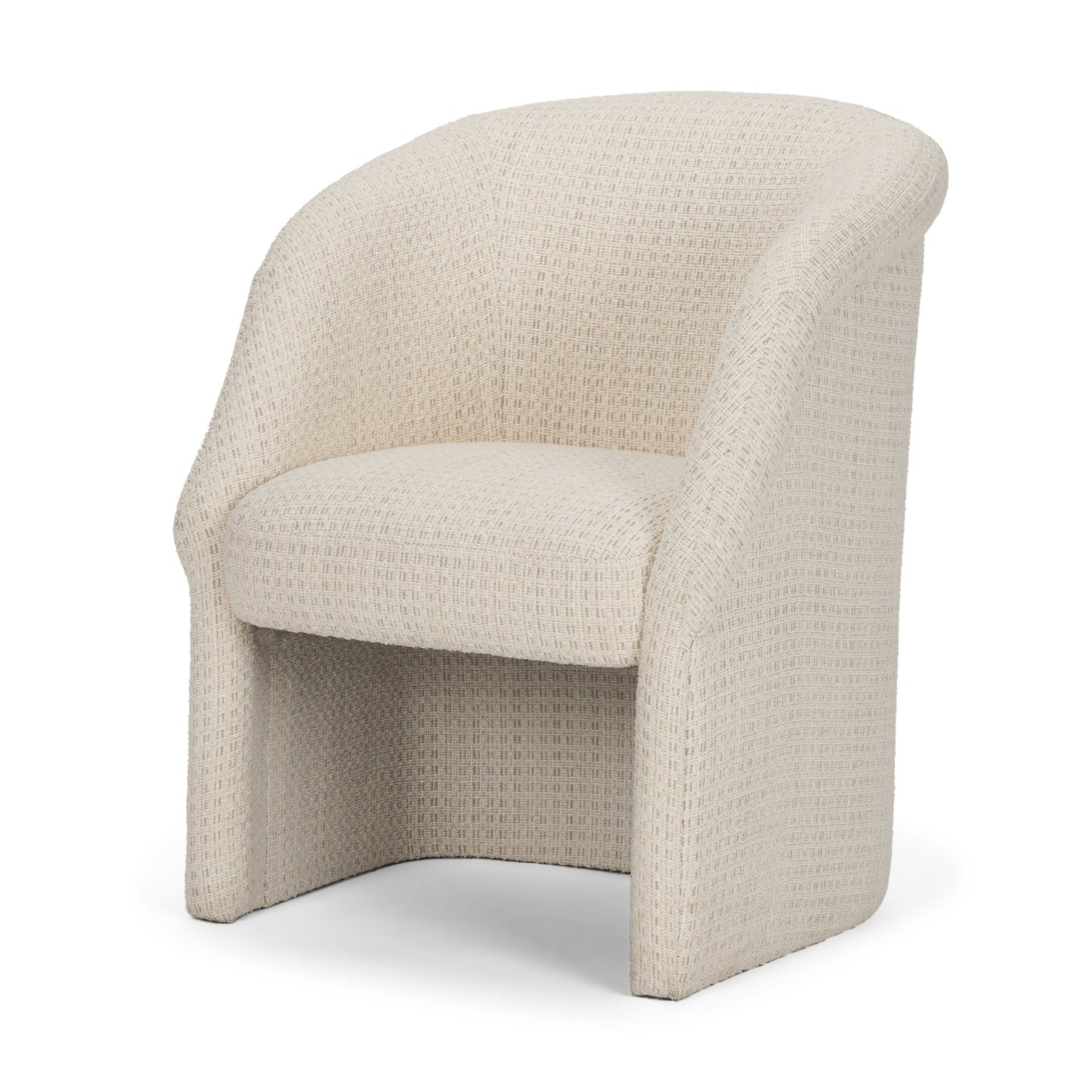Curtis Cream Fabric Dining Armchair with Half‑Moon Base